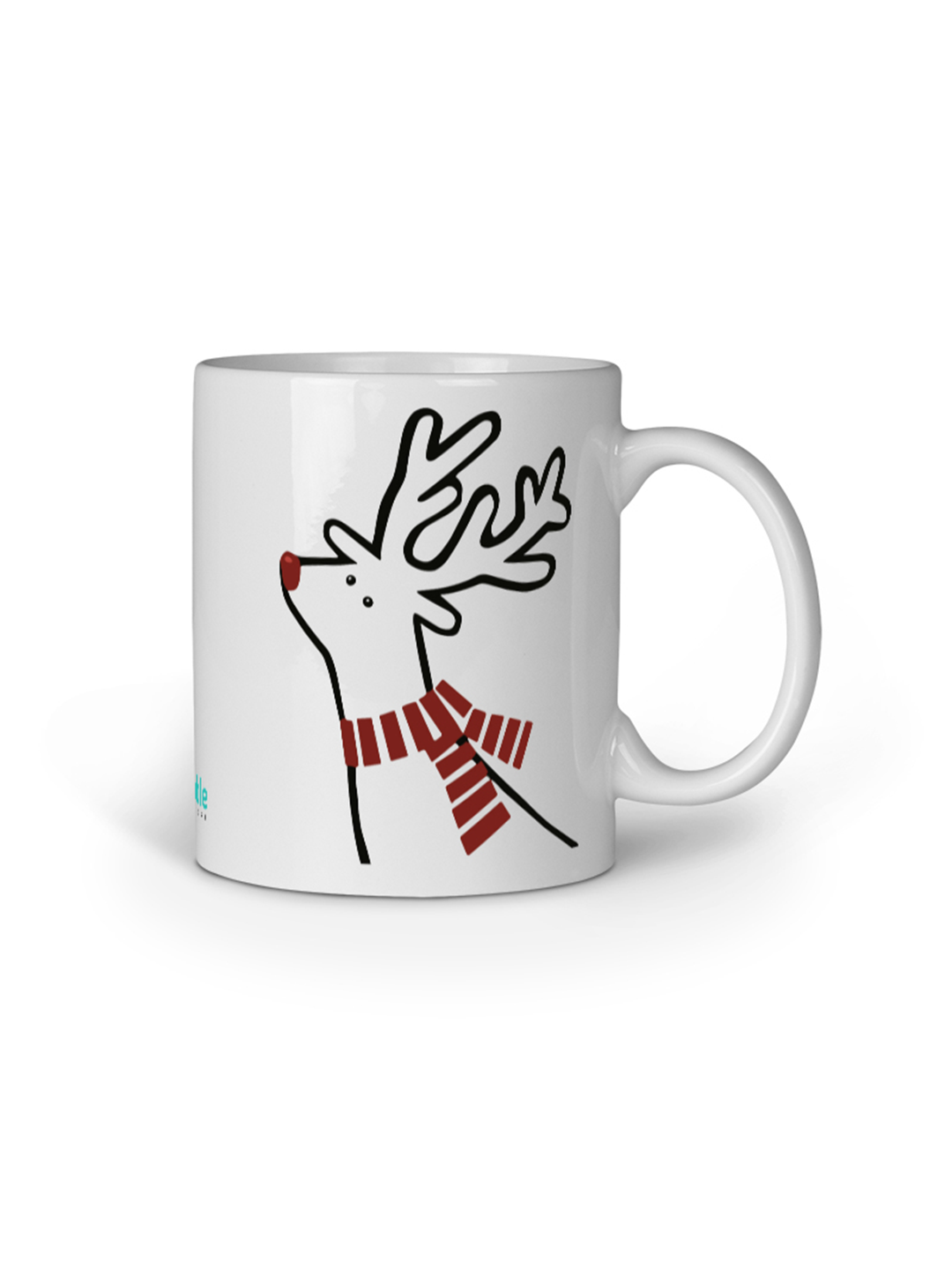 White Christmas Mug with Cute Reindeer – Perfect Holiday Gift for Friends & Family