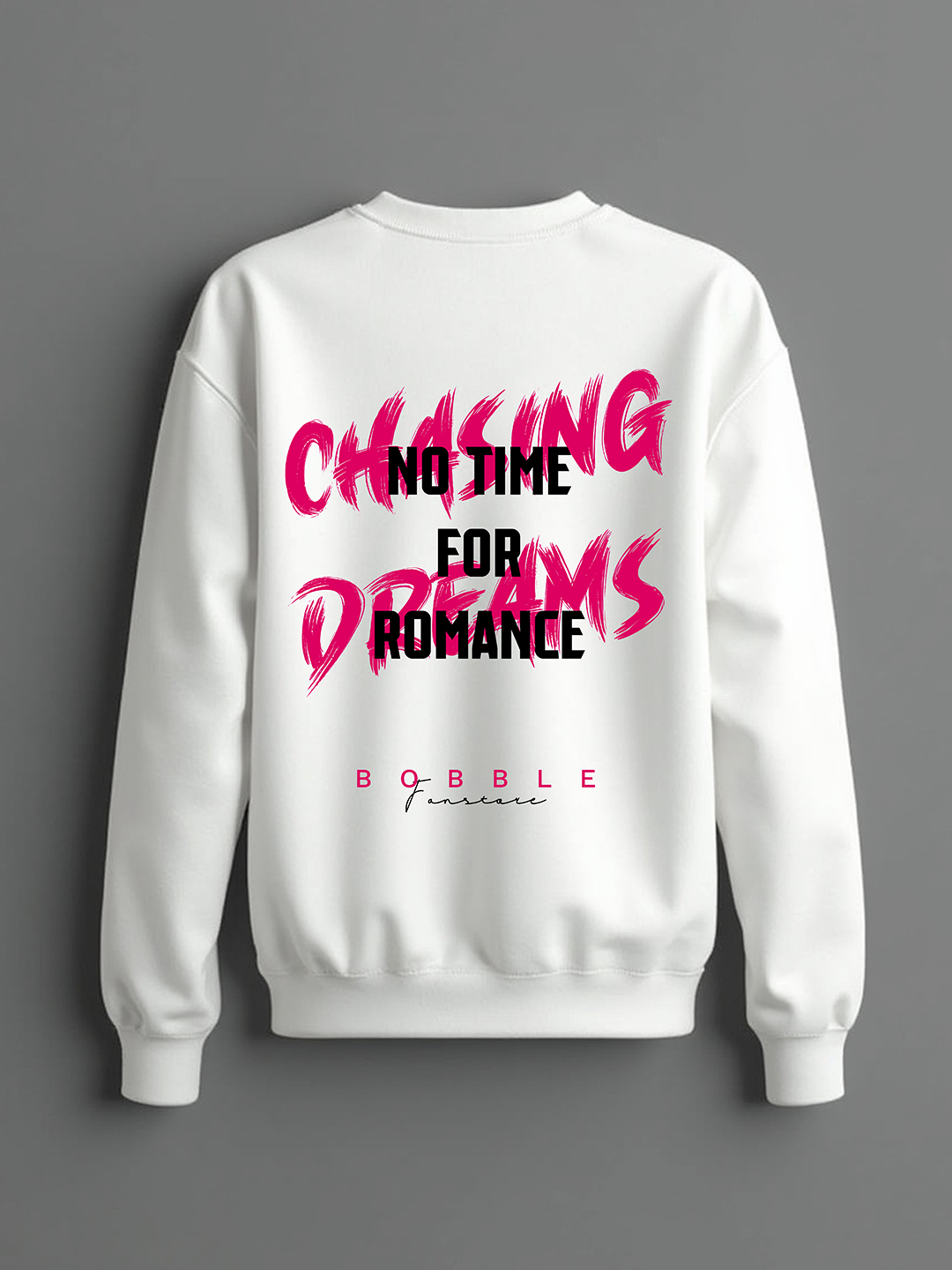 Chasing Dreams Sweatshirt in White - Motivational Hoodie for Go-Getters For Men