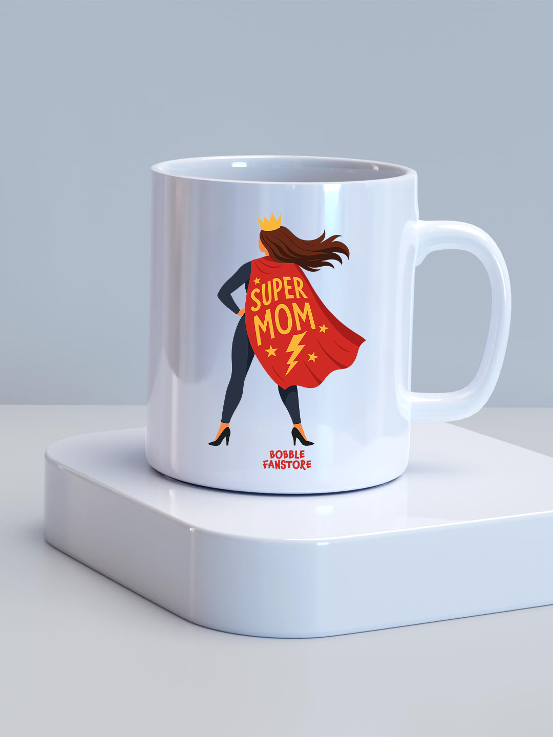 Super Mom Coffee Mug – ‘Super Mom’ Cape & Crown Design | Empowering Mother’s Day Gift for the Heroine of Your Life
