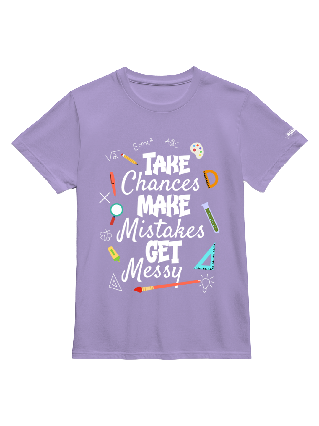 Take Chances, Make Mistakes Boys Lavender T-Shirt – Fun Math Illustration, Soft Cotton, Inspirational Design