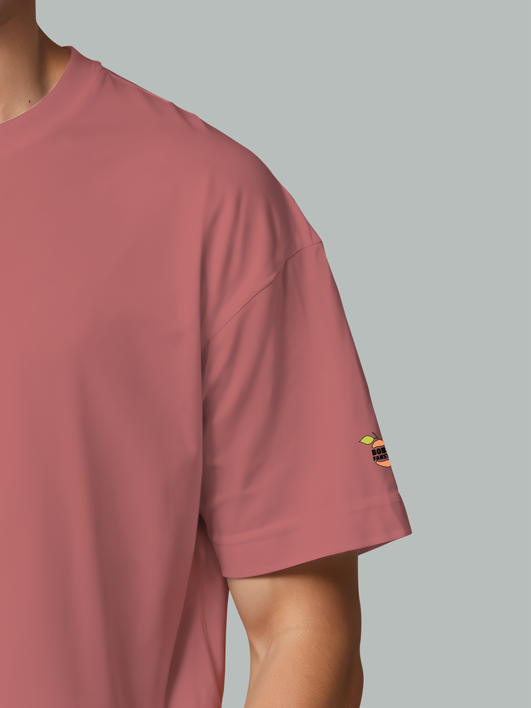 Cheeky Peach T-shirt in Rosy Red – Playful Fruit Graphic Tee For Men