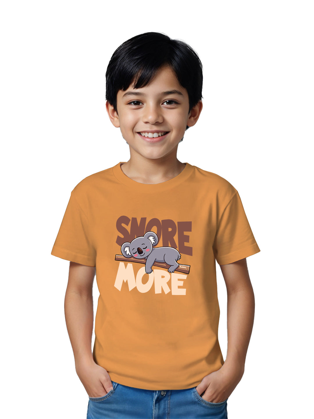 Snore More" T-Shirt for Boys | Fun & Playful Sleep-Themed Design in Purple & Mustard Yellow | Soft, Durable Kidswear for Everyday Adventures & Lounging | Ages 4-12