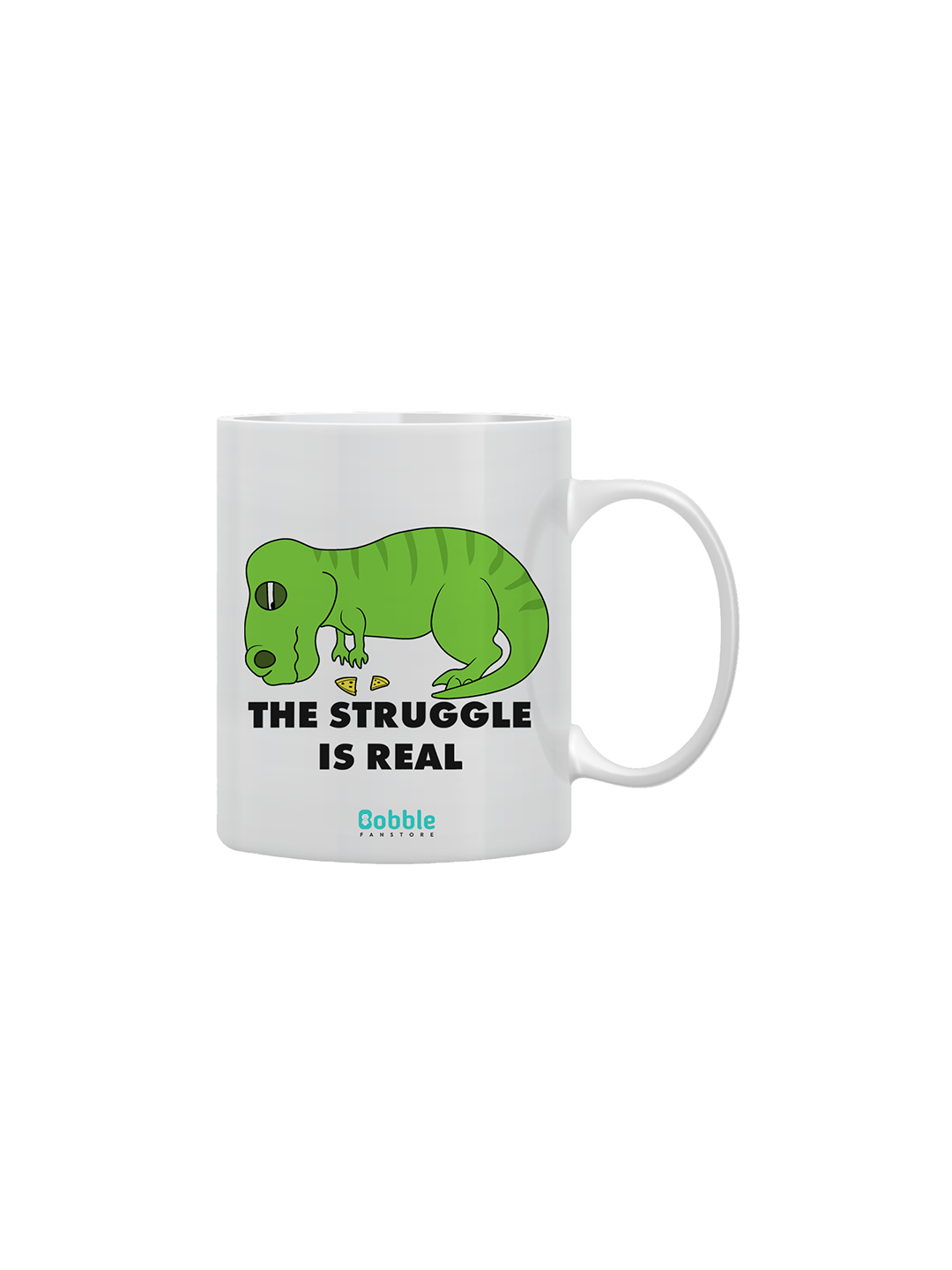 The Struggle is Real Coffee Mug in White – Funny Dinosaur Design