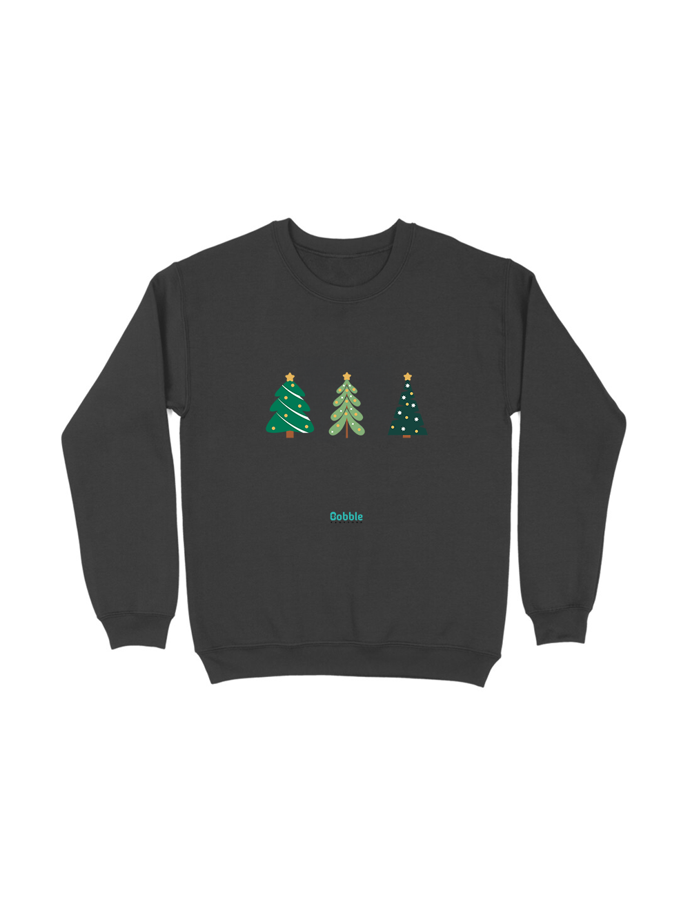 Black Sweatshirt with Tree Illustration for Men | Stylish & Comfortable