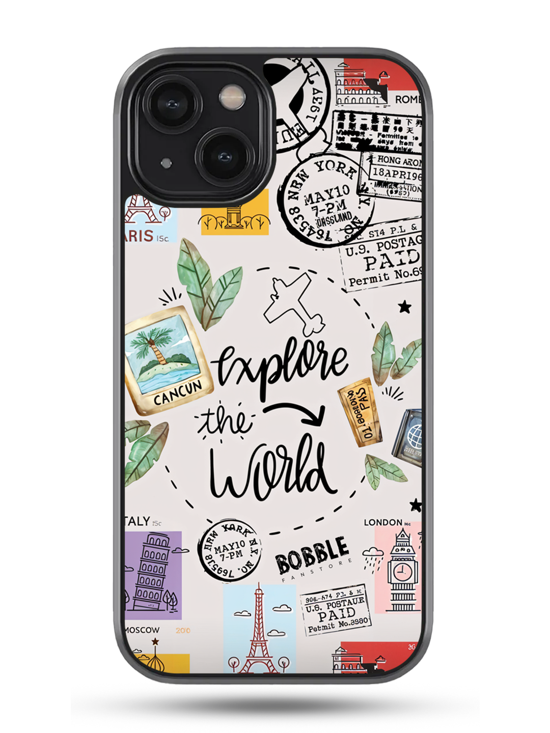 Travel Doodle Phone Cover - Adventure-Inspired Protective Case