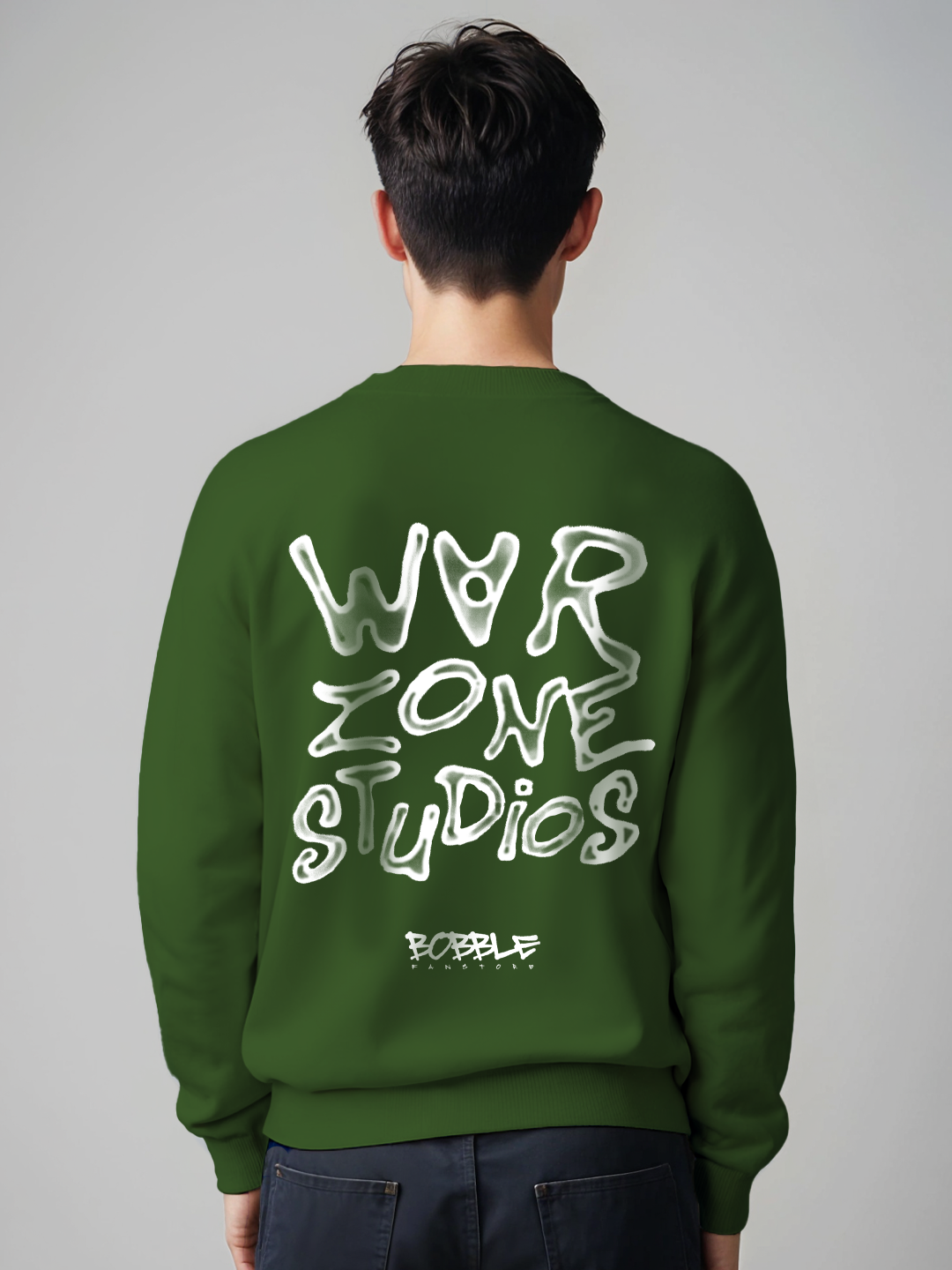 War Zone Studios Sweatshirt in Green - Unique Graphic Hoodie for Creative Souls For Men