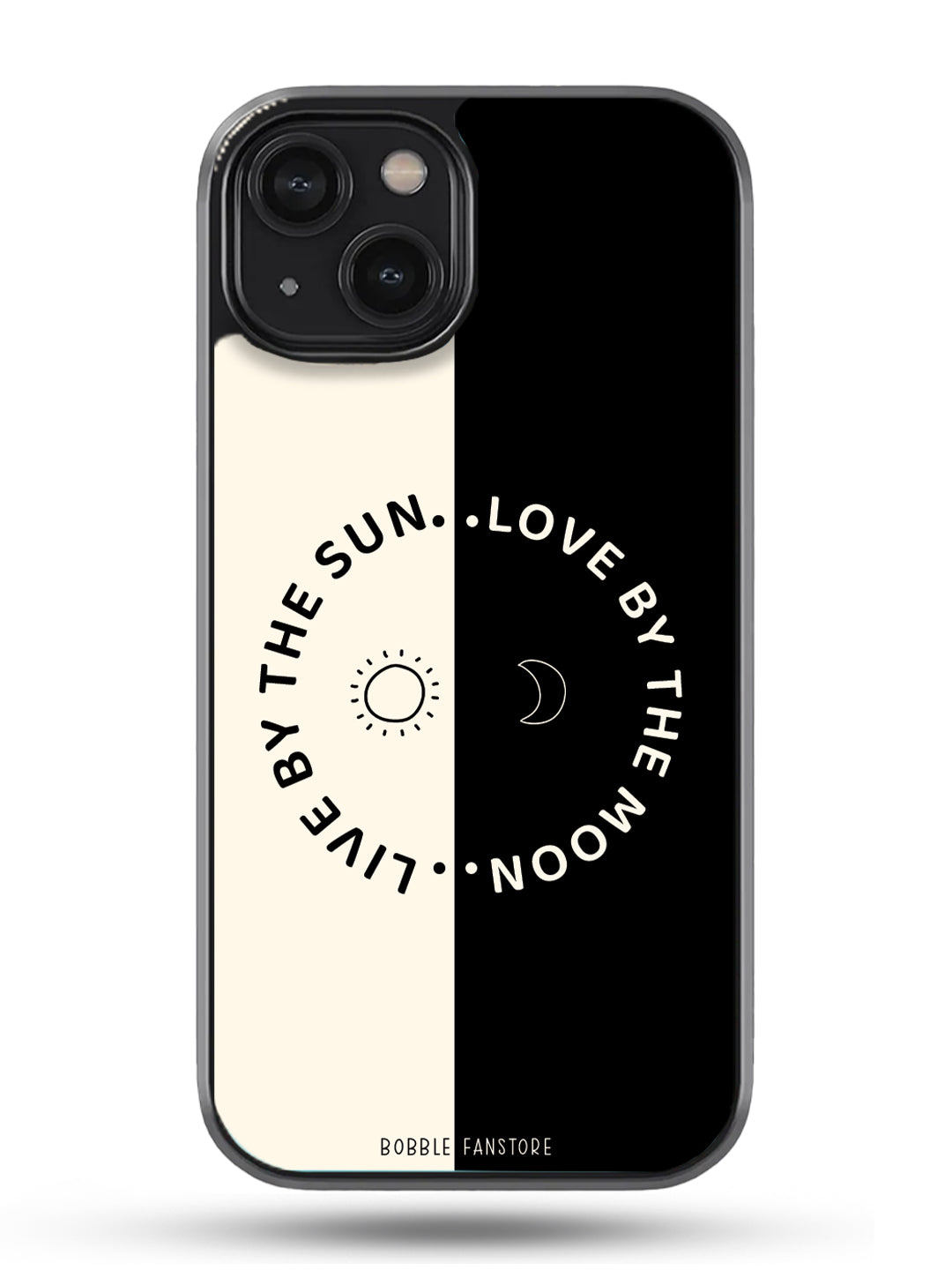 Love by the Moon, Live by the Sun" Glass Phone Cover | Inspirational Quote