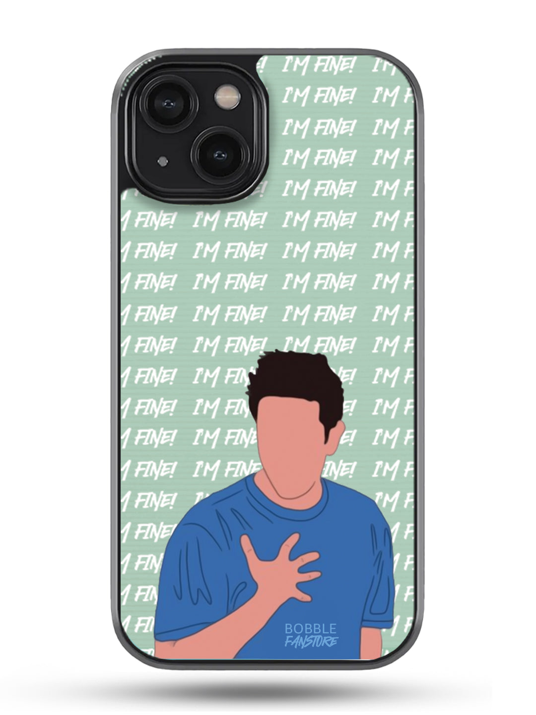 Friends Show Inspired Glass Phone Cover for Ross Fans | "I'm Fine" Quote | Perfect for Singles