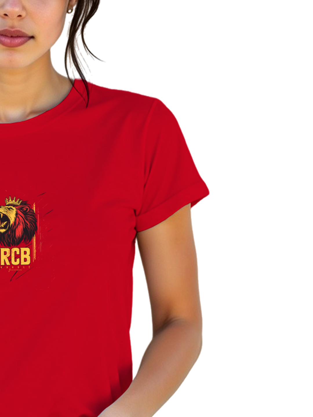 Women’s Red Cricket Fan T-Shirt | Stylish & Comfortable Regular Fit | Trendy Supporters’ Tee for Cricket Enthusiasts